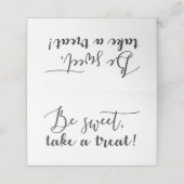 Carte De Placement Be Sweet Take a Treat Script Table tente alimentai (Extérieur déplié)
