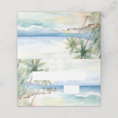 Carte De Placement Beach tropical palm trees Place Card (Extérieur déplié)
