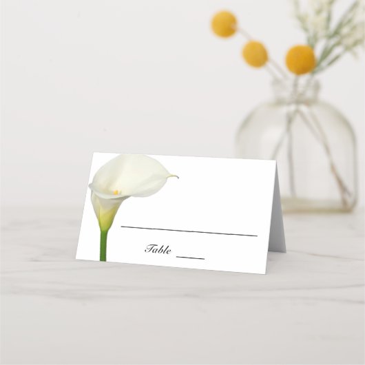 Carte De Placement Beau blanc Calla Lily Mariage plié (Devant)