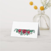 Carte De Placement Beau Mariage Floral Roses Rouges (Devant)