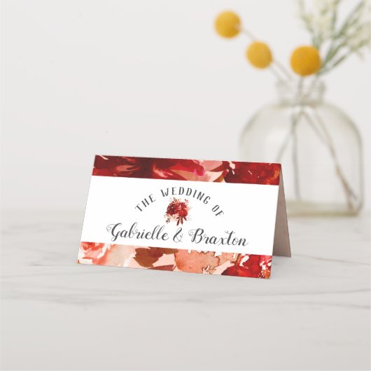 Carte De Placement Beauté Rustique Floral Cadre Siège Numéro de table (Dos)