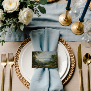 Carte De Placement Beaux-arts Paysage Mariage Romantique bleu