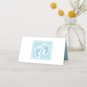 Carte De Placement Bébé bleu mou Pieds de garçon