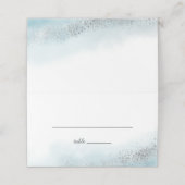 Carte De Placement Bébé Bleu nuages Mariage Parties scintillant argen (Extérieur déplié)