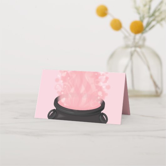 Carte De Placement Bébé brasse Sorcière douche gothique rose fille (Devant)