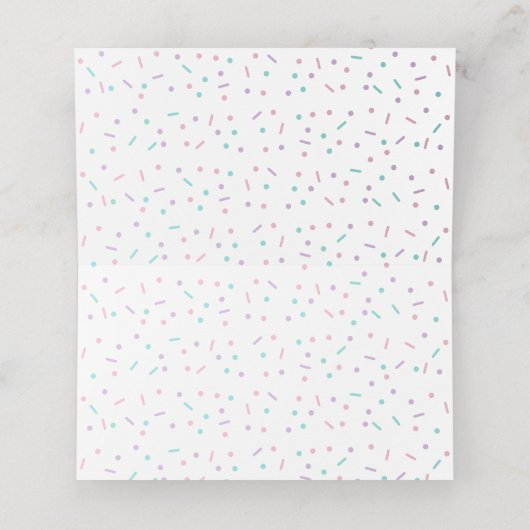 Carte De Placement Bébé de beigne mignonne (Intérieur déplié)