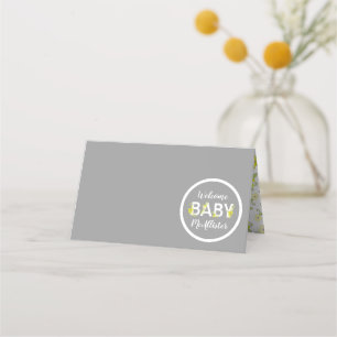 Carte De Placement Bébé en Fleur Douche Fleur Vintage Neutre Sexe