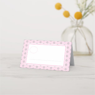 Carte De Placement Bébé juif Nommer Simchat Bat Photo rose