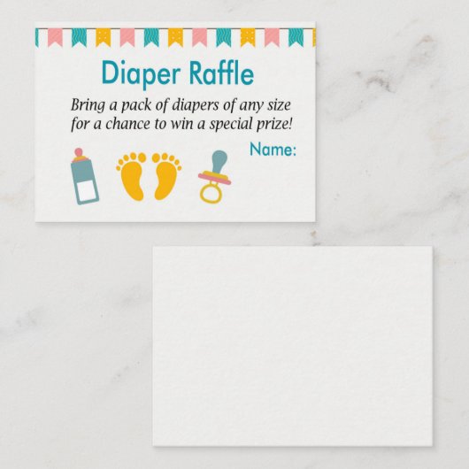 Carte De Placement Bébé Pieds Refroidisseur Billets (Devant / Derrière)