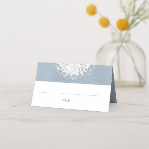Carte De Placement Bébé souffle Floral Dusty Blue Mariage