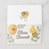 Carte De Placement Bee Baby Shower Place Card (Extérieur déplié)