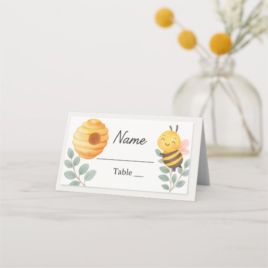 Carte De Placement Bee Baby Shower Place Card (Devant)