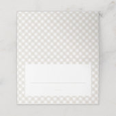 Carte De Placement Beige gingham cute simple neutral baby shower (Extérieur déplié)