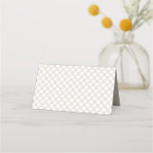 Carte De Placement Beige gingham cute simple neutral baby shower (Dos)