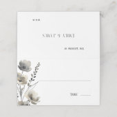 Carte De Placement Beige Neutral Floral Wedding (Extérieur déplié)