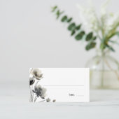 Carte De Placement Beige Neutral Floral Wedding (Debout devant)