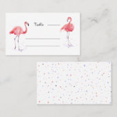 Carte De Placement Belle aquarelle Flamant rose rose (Devant / Derrière)