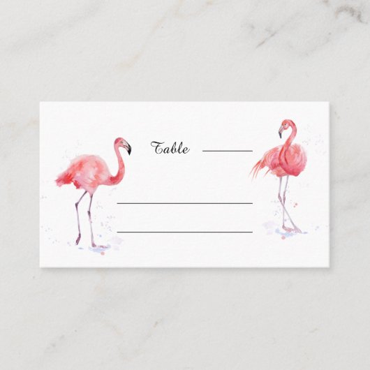 Carte De Placement Belle aquarelle Flamant rose rose (Devant)