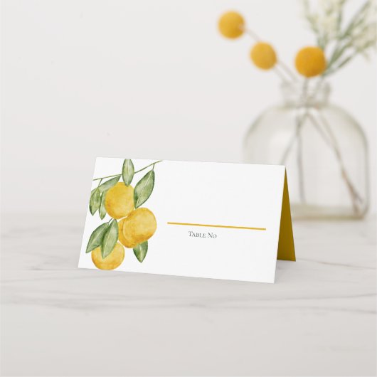 Carte De Placement Belle branche d'arbre de citron aquarelle Party /  (Devant)