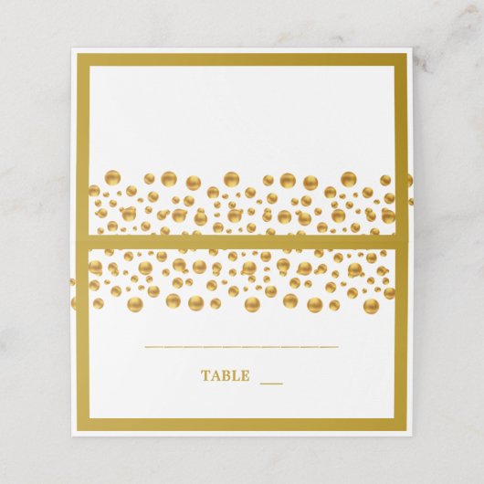 Carte De Placement Belle Confetti Or (Extérieur déplié)