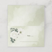 Carte De Placement belle fleurs blanches vert feuilles (Extérieur déplié)