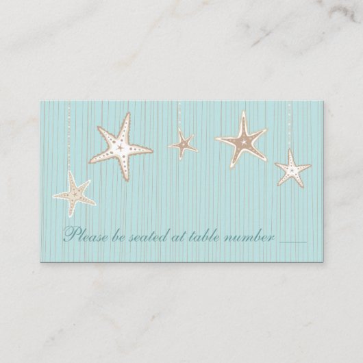 Carte De Placement Belle Plage de Seashell Table de mariage Place Car (Devant)