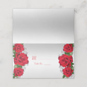 Carte De Placement Belle Romantique Roses Rouges Anniversaire (Extérieur déplié)