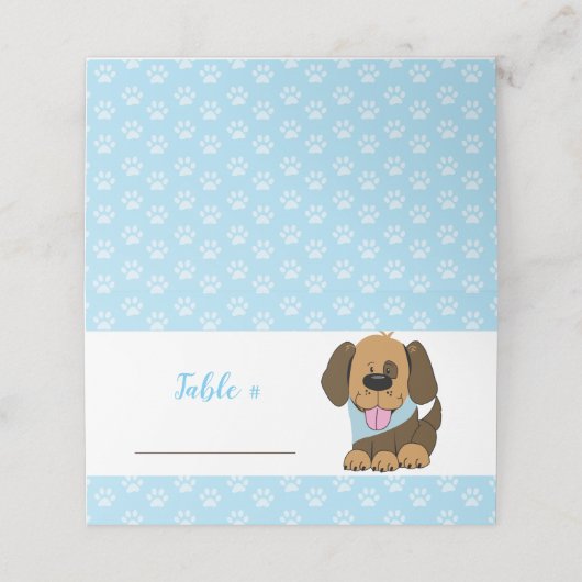 Carte De Placement Belle table Buffet Chien Chien Chien Brown (Extérieur déplié)