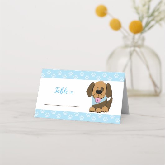 Carte De Placement Belle table Buffet Chien Chien Chien Brown (Devant)