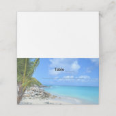 Carte De Placement Belle Table de Mariage Tropicale Turquoise sur la (Extérieur déplié)