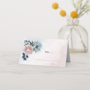 Carte De Placement belle végétation fleurie rose bleu