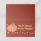Carte De Placement Béni et honoré Thanksgiving Citrouille automne (Extérieur déplié)