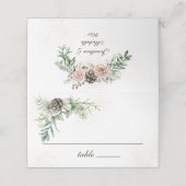 Carte De Placement Berries d'hiver Vert Design Vintage (Extérieur déplié)