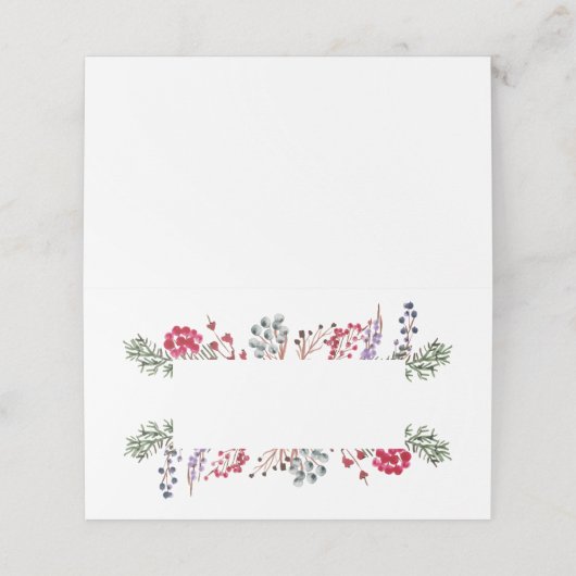 Carte De Placement Berries et Feuilles d'hiver (Extérieur déplié)