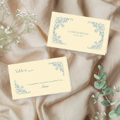 Carte De Placement Beurre Jaune Chic Blanc Numéro de table Place Card