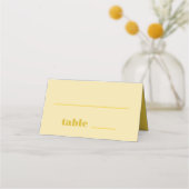 Carte De Placement Beurre Jaune Téméraire Typographie Simple Mariage (Dos)