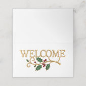 Carte De Placement Bienvenue invité de Noël houx (Extérieur déplié)