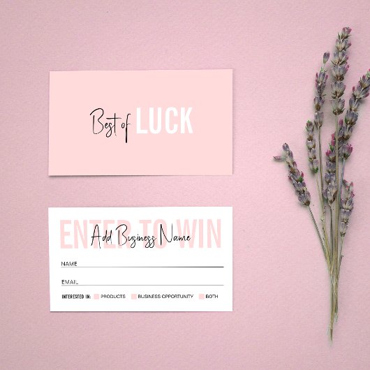 Carte De Placement Billet d'affaires Draw Raffle Pink