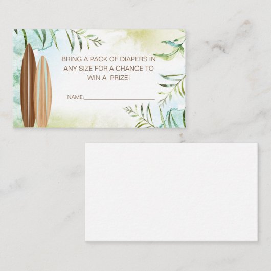 Carte De Placement Billet de rabat avec planches de surf (Devant / Derrière)