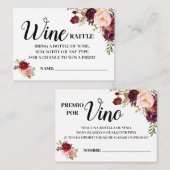 Carte De Placement Billet de tirage de vin français espagnol (Devant / Derrière)