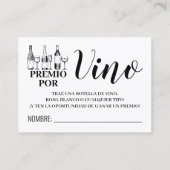 Carte De Placement Billet de tirage de vin français espagnol (Dos)