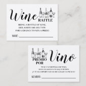 Carte De Placement Billet de tirage de vin français espagnol (Devant / Derrière)