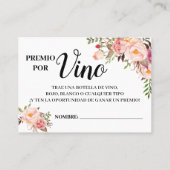 Carte De Placement Billet de tirage de vin français espagnol (Dos)