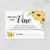 Carte De Placement Billet de tirage de vin français espagnol (Dos)