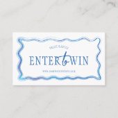 Carte De Placement Billet de tombola de logo d'entreprise bleu blanc  (Devant)