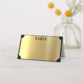 Carte De Placement Billet d'Or Mariage Noir & Or (Devant)