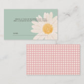 Carte De Placement Billet Petit Baby shower Daisy Raffle (Devant / Derrière)