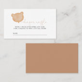 Carte De Placement Billet rabat Baby shower d'ours (Devant / Derrière)
