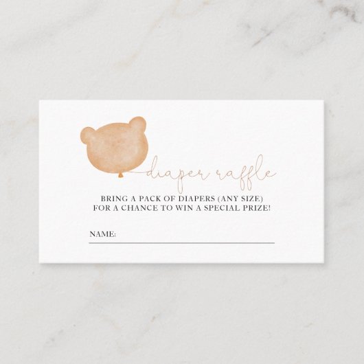 Carte De Placement Billet rabat Baby shower d'ours (Devant)