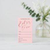 Carte De Placement Billet Raffle Prix Feminine Pink & Red Script (Debout devant)